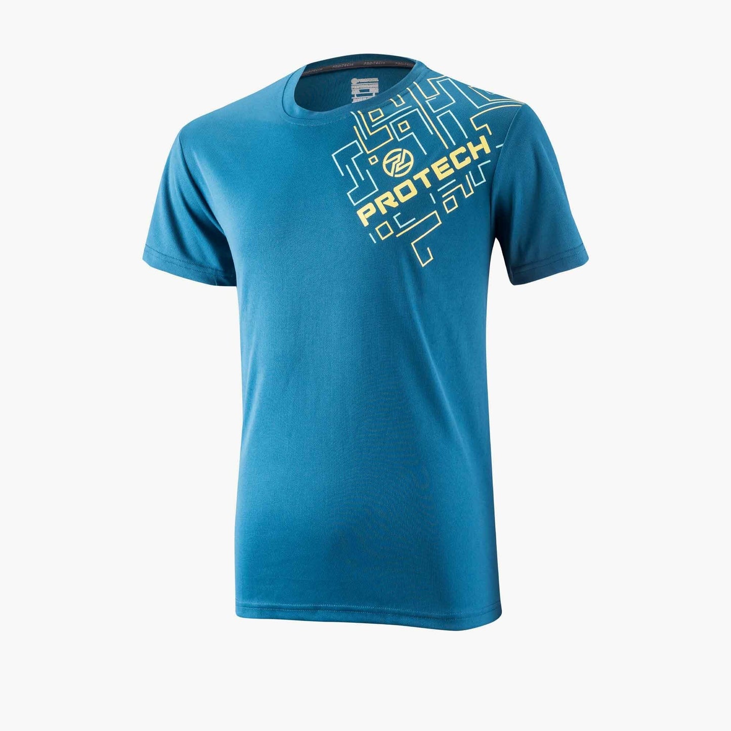 T-shirt graphique Protech Dry Fit Sports (Bleu Or Blanc) | RNZ10066 |