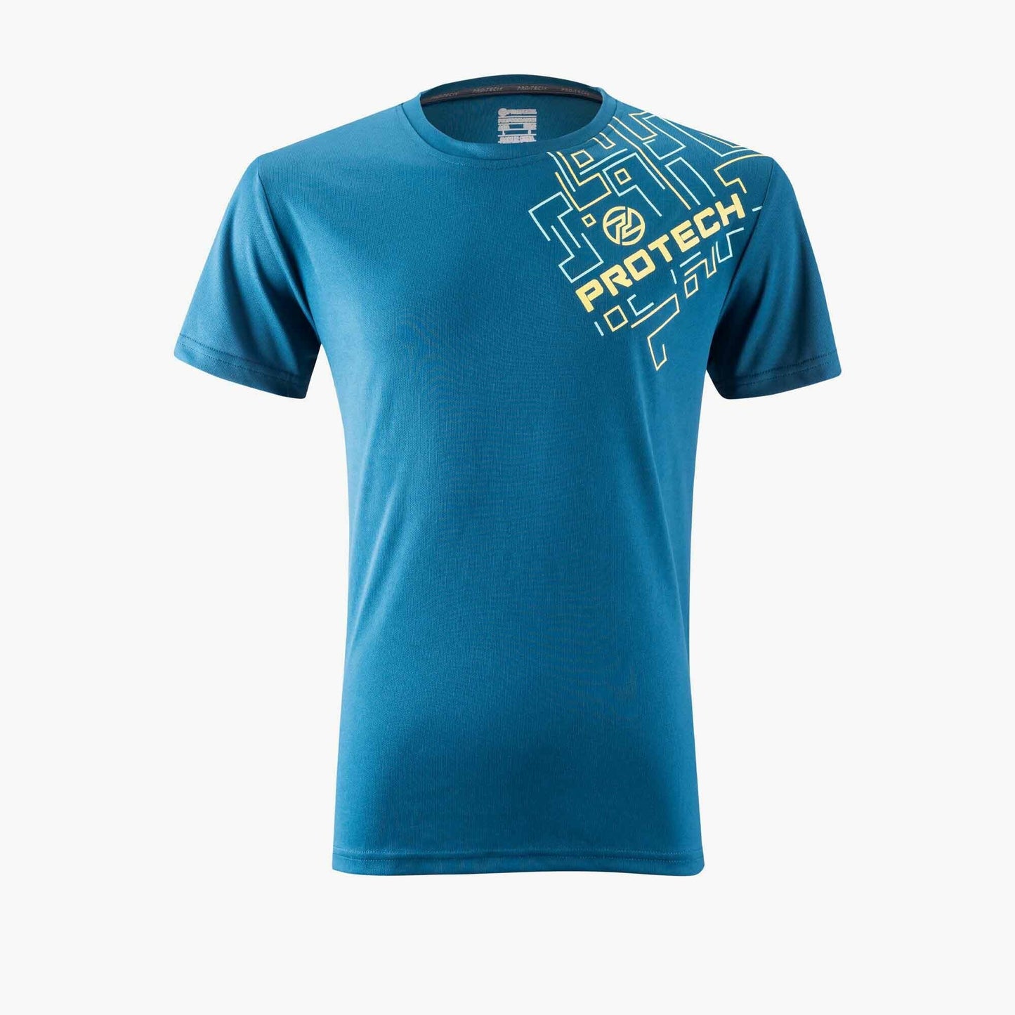 T-shirt graphique Protech Dry Fit Sports (Bleu Or Blanc) | RNZ10066 |