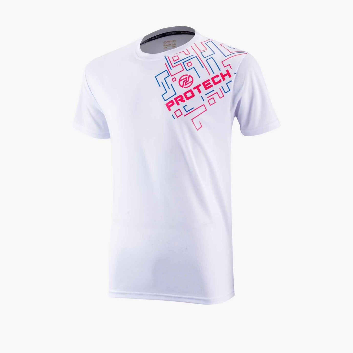 Protech Dry Fit Sports Graphic T-Shirt (White Red Blue) | RNZ10066 |