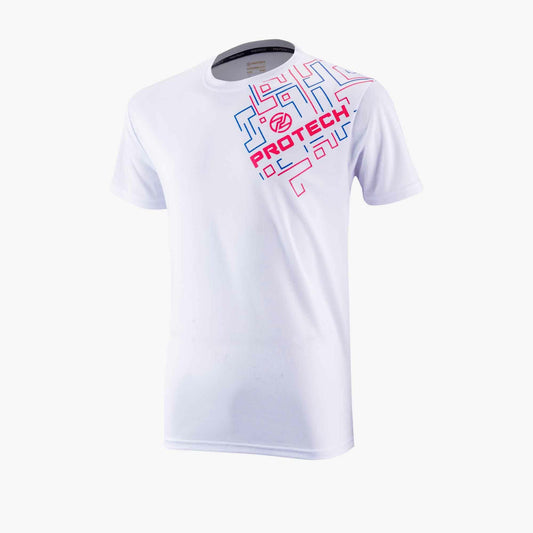 T-shirt graphique Protech Dry Fit Sports (Blanc Rouge Bleu) | RNZ10066 |