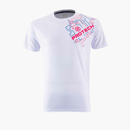 T-shirt graphique Protech Dry Fit Sports (Blanc Rouge Bleu) | RNZ10066 |