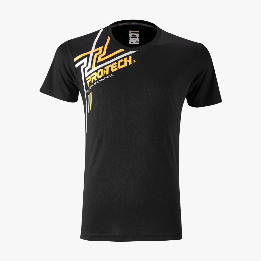 Protech Dry Fit Sport Graphic T-Shirt (Black Gold White) | RNZ10073 |