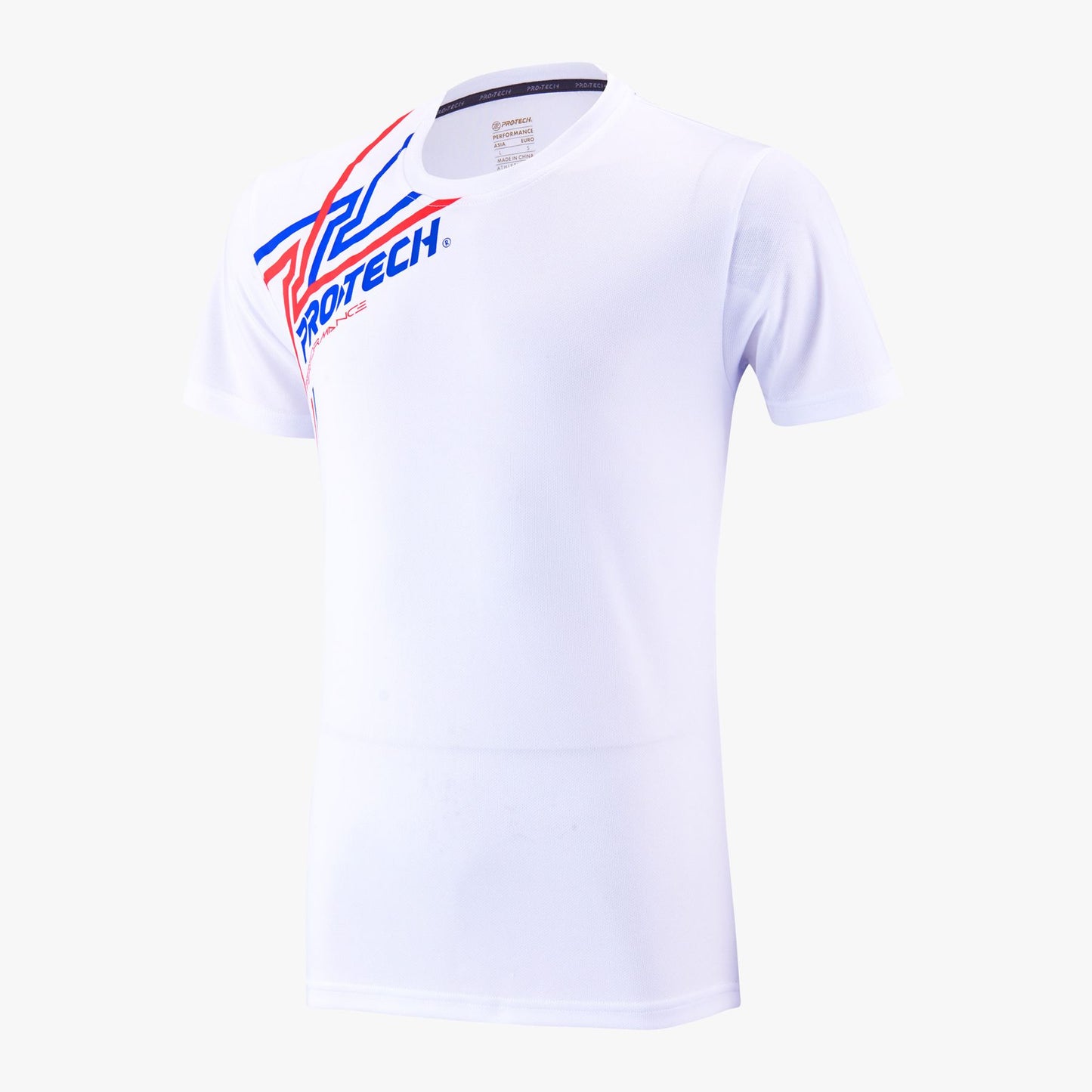 Protech Dry Fit Sport Graphic T-Shirt (White Blue Red) | RNZ10073 |