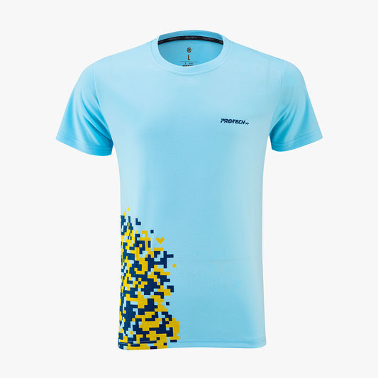 Protech Dry Fit Sport Graphic T-Shirt (Blue Yellow Dark Blue) | RNZ10076 |