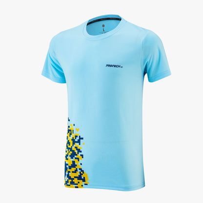 T-shirt graphique Protech Dry Fit Sport (bleu jaune bleu foncé) | RNZ10076 |