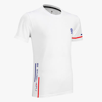 Protech Dry Fit Sport Graphic T-Shirt (White Red Blue) | RNZ10077 |