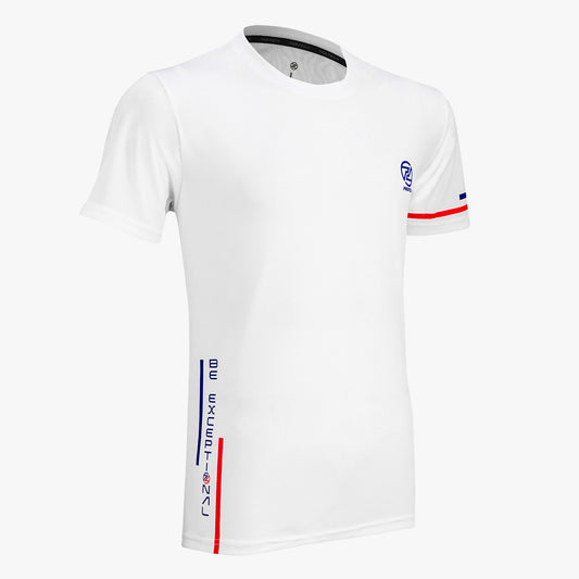 T-shirt graphique Protech Dry Fit Sport (Blanc Rouge Bleu) | RNZ10077 |